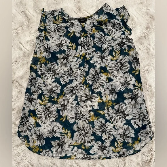 Ann Taylor Floral Ruffle Sleeve Blouse - Picture 4 of 7